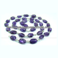 Cadeia lisa e lisa de contas ovais, Gemstone Bezel Chain Silver Jewelry Supplier
